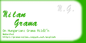 milan grama business card